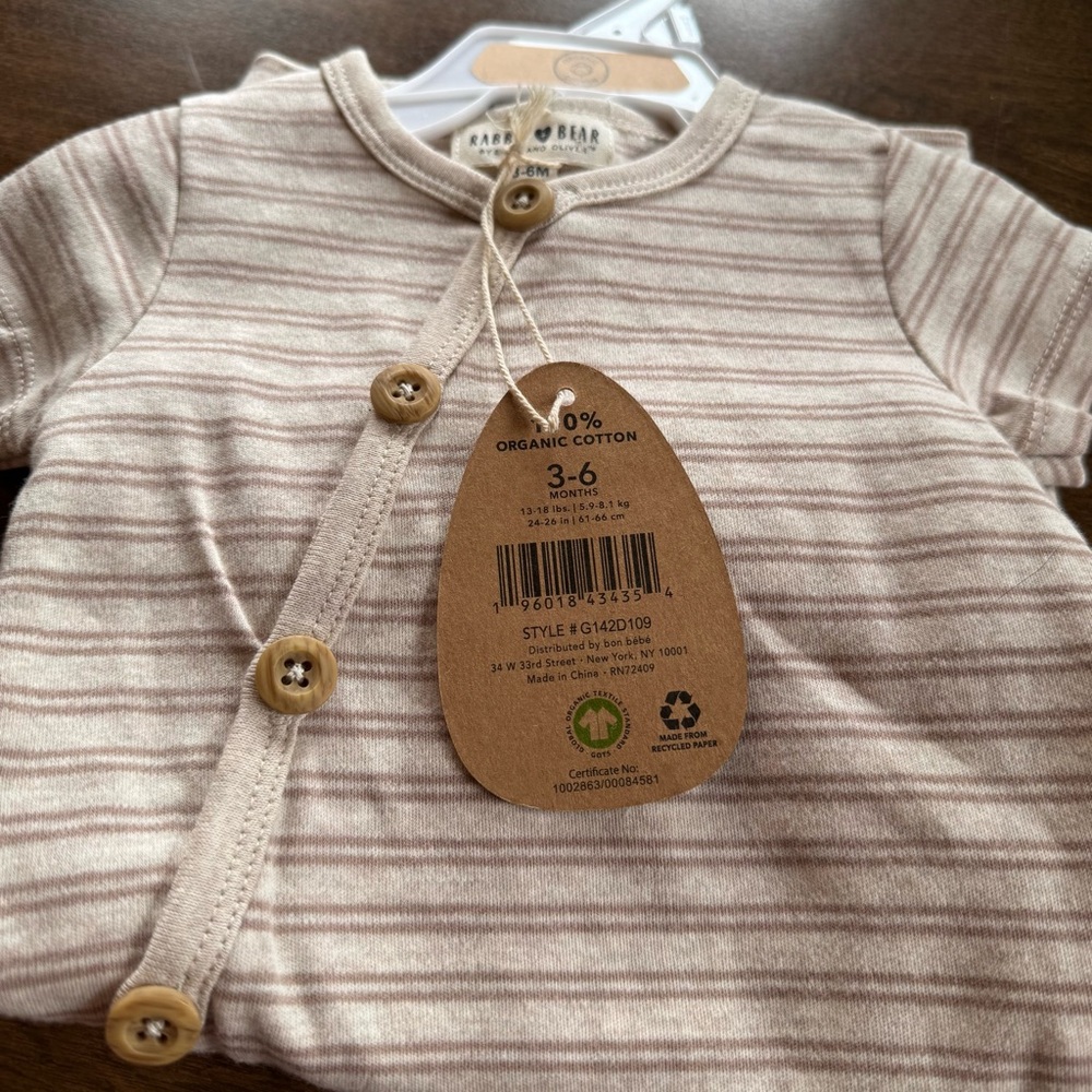 Organic Cotton Striped Baby 2 piece set